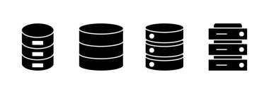 Veritabanı simge vektörü. veritabanı işareti ve sembolü