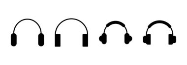Kulaklık ikonu vektörü. İmza ve sembol.
