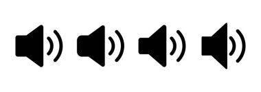 Sözcü simgesi vektörü. Ses düzeyi ve sembol. Hoparlör ikonu. ses sembolü