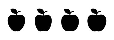 Elma simgesi logosu tasarımı. Web tasarımı için elma işareti ve semboller.