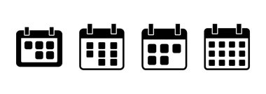 Takvim simgesi logo tasarımı. Takvim işareti ve sembol. Simge simgesini ayarla