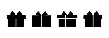 Hediye simgesi logosu tasarımı. Hediye işareti ve sembol. doğum günü hediyesi