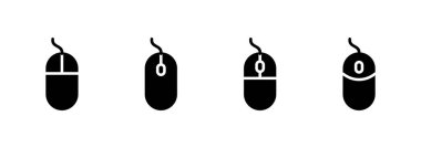 Fare simgesi logosu tasarımı. Tıklama işareti ve sembol. işaretleyici simgesi vektörü.