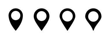 Pin simgesi logo tasarımı. Yer işareti ve sembol. hedef simgesi. harita iğnesi