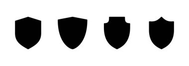 Kalkan simgesi logosu tasarımı. Koruma ikonu. Güvenlik işareti ve sembol