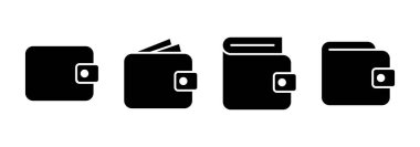 Cüzdan simgesi logosu tasarımı. cüzdan işareti ve sembol