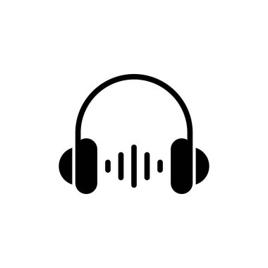 Uygulamalar ve web siteleri için kulaklık simgesi. İmza ve sembol.