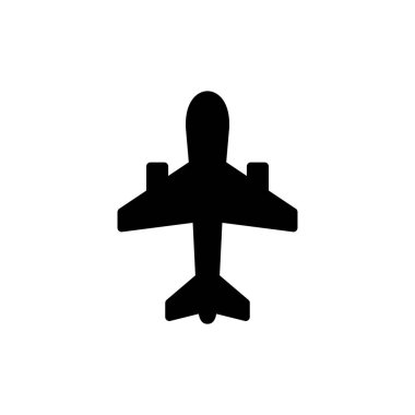 Uygulamalar ve web siteleri için uçak simgesi. Uçak işareti ve sembol. Uçuş taşıma sembolü. Seyahat işareti. uçak.