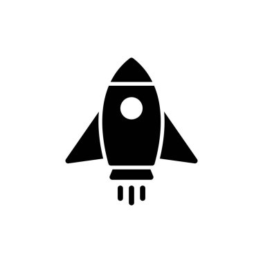 Uygulamalar ve web siteleri için roket simgesi. Başlangıç işareti ve sembol. roket fırlatma simgesi