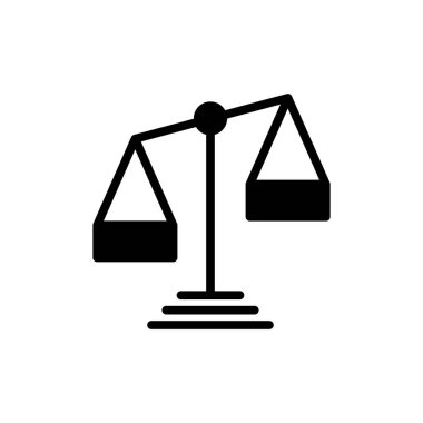 Uygulamalar ve web siteleri için simge sembolünü ölçeklendirir. Kanun ölçekli ikon. Adalet işareti ve sembol