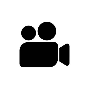 Uygulamalar ve web siteleri için video simgesi. Video kamera işareti ve sembol. Film tabelası. Sinema