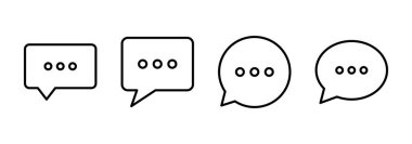 Sohbet ikonu vektörü. Konuşma balonu işareti ve sembol. Yorum simgesi. ileti