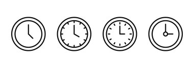 Saat simgesi vektörü. Zaman işareti ve sembol. saat simgesi