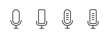 Mikrofon ikon vektörü. Karaoke işareti ve sembol