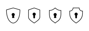 Güvenlik simgesi vektörü. Koruma işareti ve sembol. Özel hayat. vpn