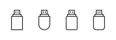 Usb simge vektörü. Flaş disk işareti ve sembol. Flash disk işareti.