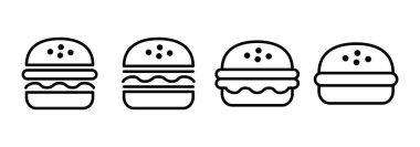 Burger ikon logo tasarımı. Hamburger ve sembol. hamburger