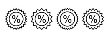 İndirimli simge logosu tasarımı. İndirim etiketi ve sembolü