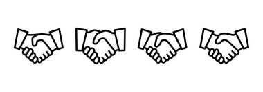 Tokalaşma simgesi logo tasarımı. İş tokalaşma işareti ve sembol. iletişim anlaşması