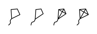 Kite simgesi logo tasarımı. Uçurtma işareti ve sembol