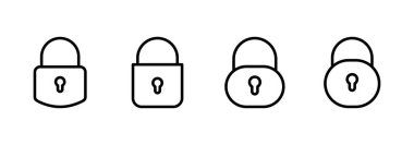 Simge logo tasarımını kilitle. Asma kilit işareti ve sembol. Şifreleme simgesi. Güvenlik sembolü