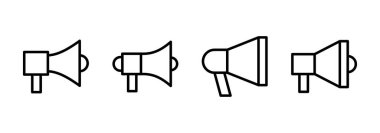 Megafon simgesi logosu tasarımı. Hoparlör işareti ve sembol