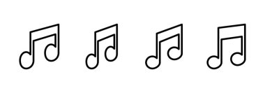 Müzik simgesi logosu tasarımı. nota işareti ve sembol