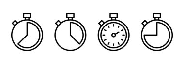Kronometre simgesi logosu tasarımı. Zamanlayıcı işareti ve sembol. Geri sayım simgesi. Zaman Dönemi