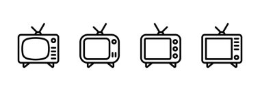 Televizyon ikonu logosu tasarımı. televizyon işareti ve sembol