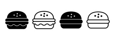 Burger ikon logo tasarımı. Hamburger ve sembol. hamburger