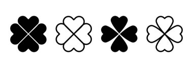 Yonca simgesi logosu tasarımı. Yonca işareti ve sembol. dört yapraklı yonca simgesi.