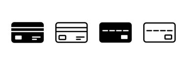 Kredi kartı simgesi logosu tasarımı. Kredi kartı ödeme imzası ve sembolü