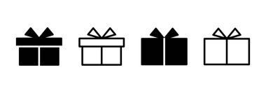 Hediye simgesi logosu tasarımı. Hediye işareti ve sembol. doğum günü hediyesi