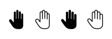 El simgesi logosu tasarımı. El işareti ve sembol. Avuç