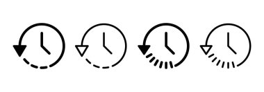 Tarih simgesi logosu tasarımı. Son olay geçmişi işareti ve simgesi