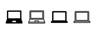 Laptop simge logosu tasarımı. bilgisayar işareti ve sembol