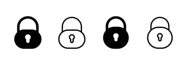 Simge logo tasarımını kilitle. Asma kilit işareti ve sembol. Şifreleme simgesi. Güvenlik sembolü