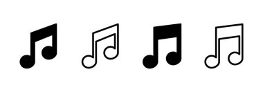 Müzik simgesi logosu tasarımı. nota işareti ve sembol