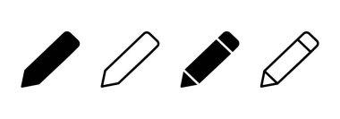 Kalem simgesi logosu tasarımı. Kalem işareti ve sembol. Simge vektörünü düzenle