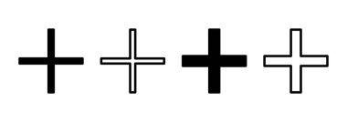 Artı simge logosu tasarımı. Artı işareti ve sembol ekle