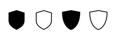 Kalkan simgesi logosu tasarımı. Koruma ikonu. Güvenlik işareti ve sembol