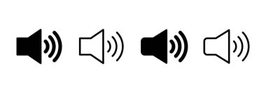 Hoparlör simgesi logosu tasarımı. Ses düzeyi ve sembol. Hoparlör ikonu. ses sembolü