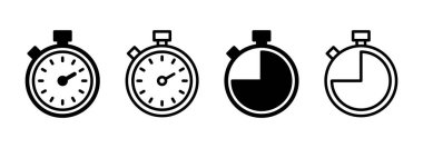 Kronometre simgesi logosu tasarımı. Zamanlayıcı işareti ve sembol. Geri sayım simgesi. Zaman Dönemi