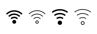 Wifi simgesi logo tasarımı. İşaret işareti ve sembol. Kablosuz simge
