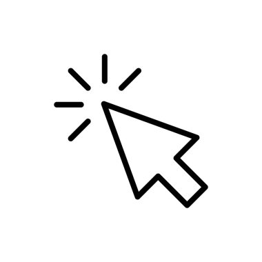 Uygulamalar ve web siteleri için simge simgesine tıklayın. İşaretli ok işareti ve sembol. imleç simgesi