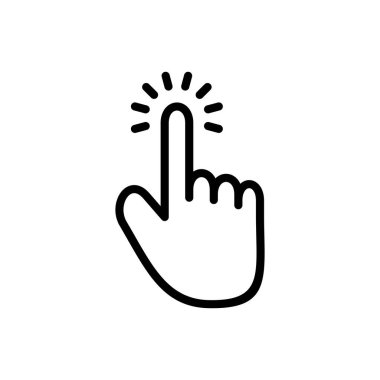 Uygulamalar ve web siteleri için el imleç simgesi. İmleç işareti ve sembol. el imleç simgesi clik