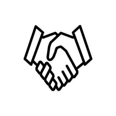 Uygulamalar ve web siteleri için el sıkışma simgesi. İş tokalaşma işareti ve sembol. iletişim anlaşması