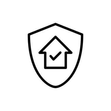Uygulamalar ve web siteleri için ev sigortası simgesi. ev koruma işareti ve sembol