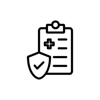 Uygulamalar ve web siteleri için tıbbi sigorta simgesi. Sağlık sigortası ve sembol