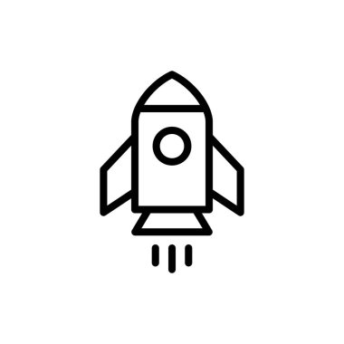 Uygulamalar ve web siteleri için roket simgesi. Başlangıç işareti ve sembol. roket fırlatma simgesi